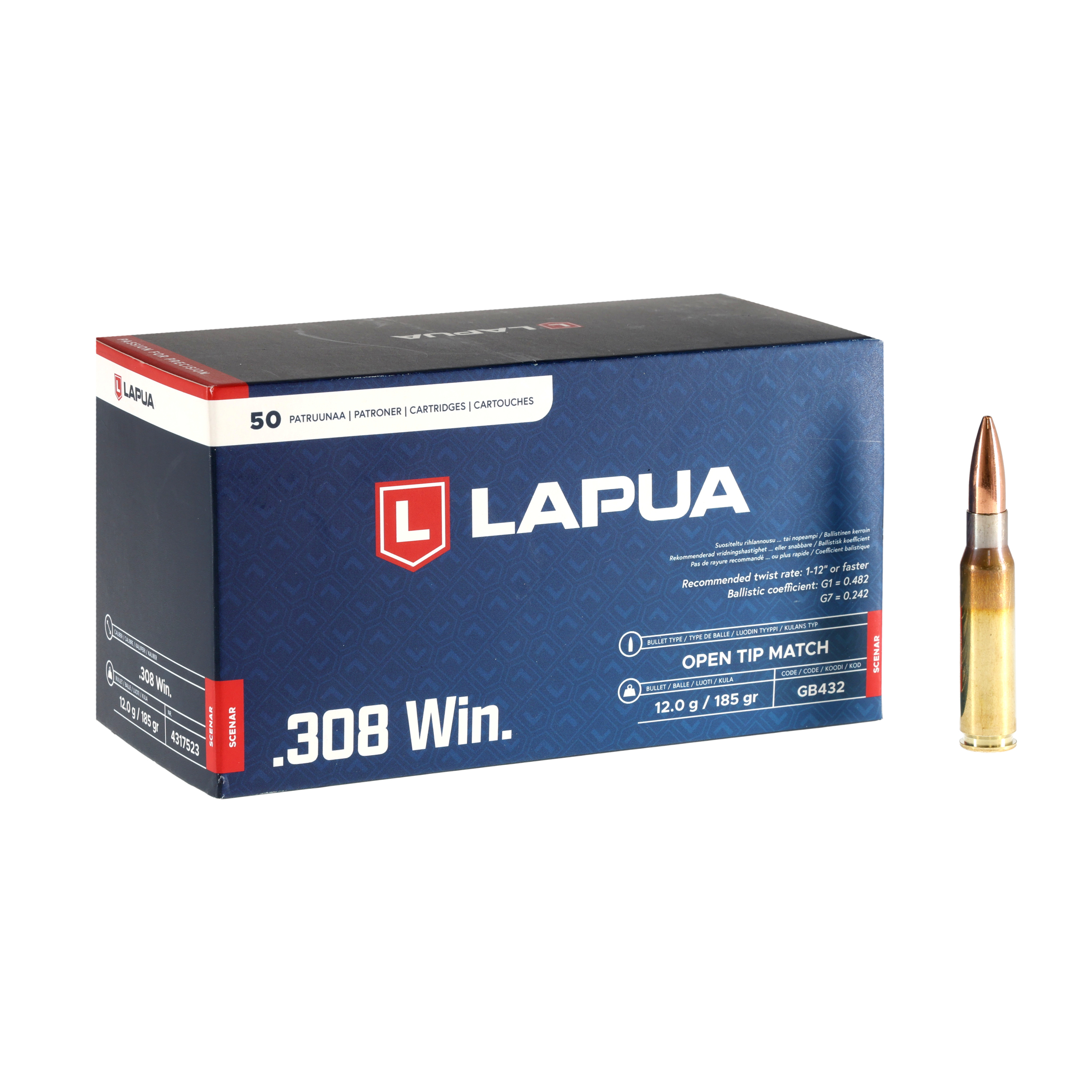 95専用 送料 Amunicja LAPUA kal. 308 Win SCENAR 12g/185gr - sklep kolba.pl