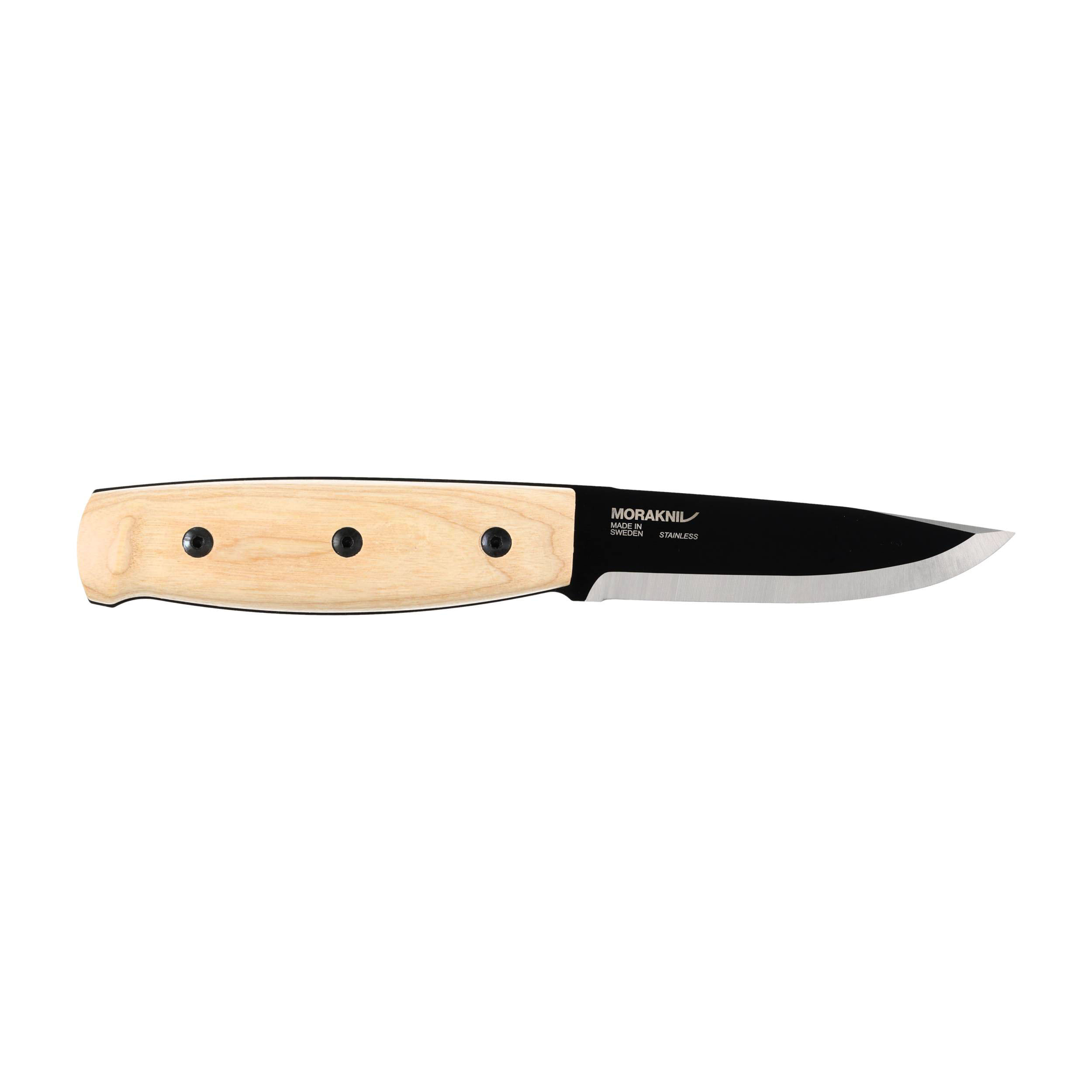 Morakniv Finn Black Blade - Ash Wood Handle - Leather Sheath - DLT