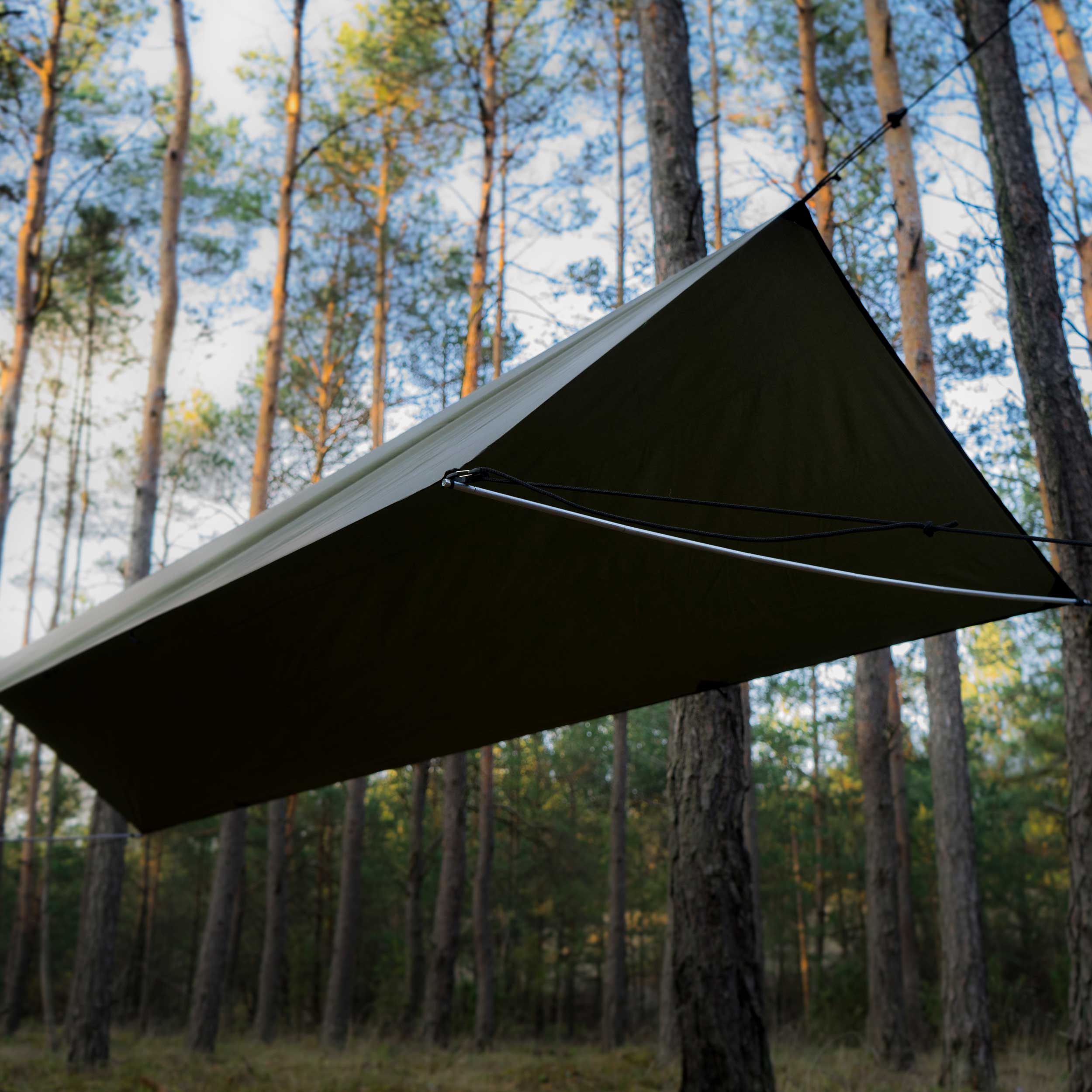 「Drip Shelf」 s.wood.works × TARPtoTARP Daszek biwakowy tarp Lesovik Groza walnut brown brązowy | e
