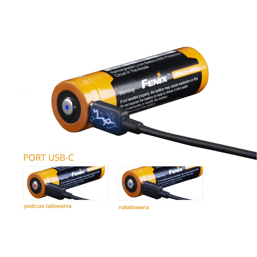 Akumulator Fenix USB ARB-L21U (21700 5000 mAh 3,6 V)
 2/7