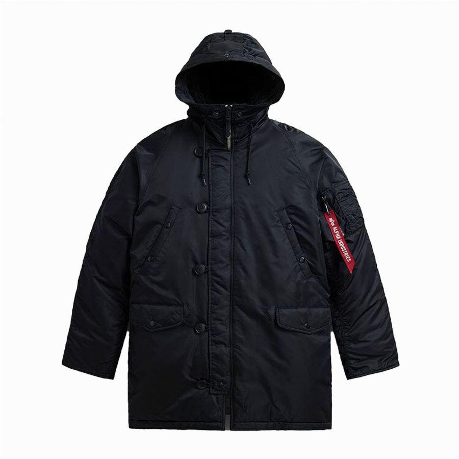 Alpha N3B men's jacket black 3/4
