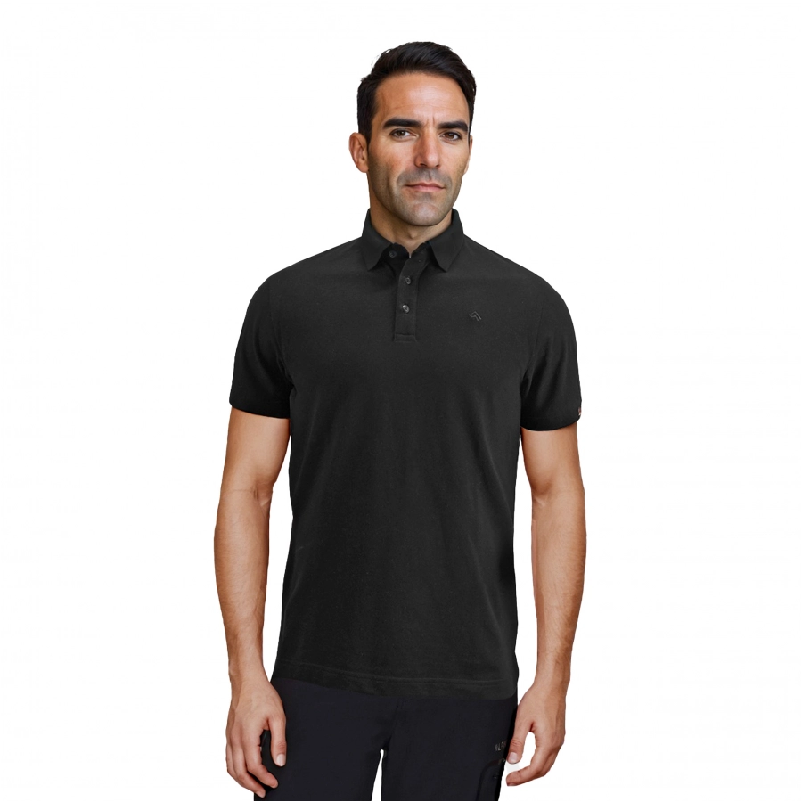 Alpinus Sherali men's polo shirt, black 1/3