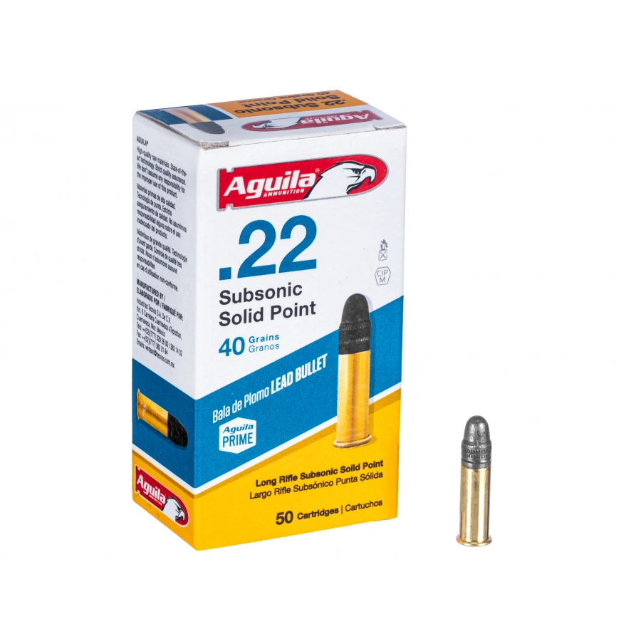 Amunicja Aguila kal. 22 LR Subsonic Solid 2,59 g/40 gr 1/2