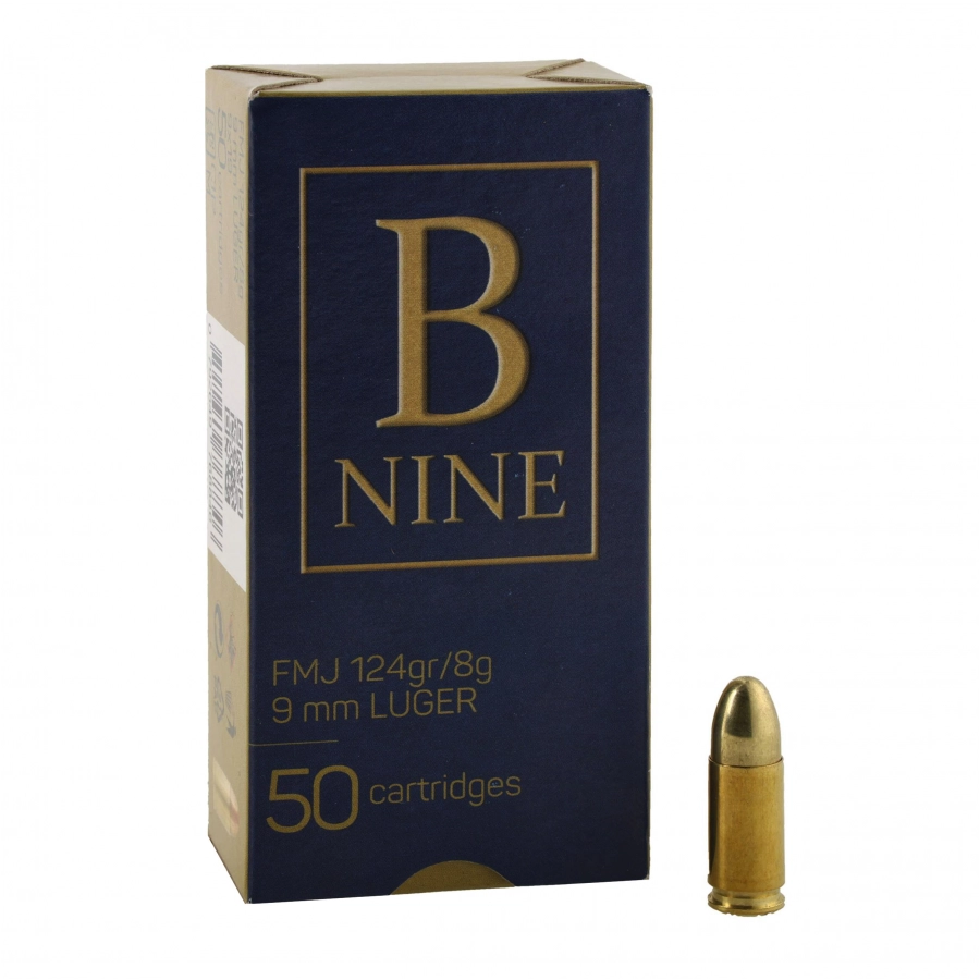 Amunicja B-Nine kal. 9x19mm FMJ 8g/124gr 1/4