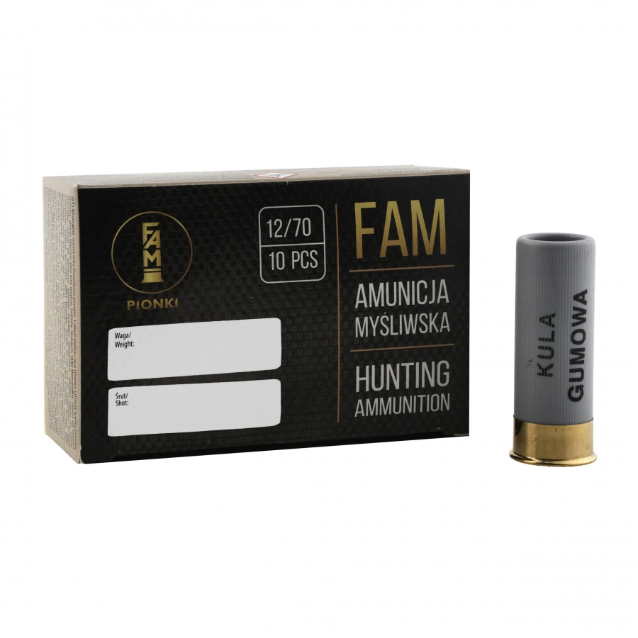 Amunicja FAM Pionki  KULA gumowa 12/70 1/4