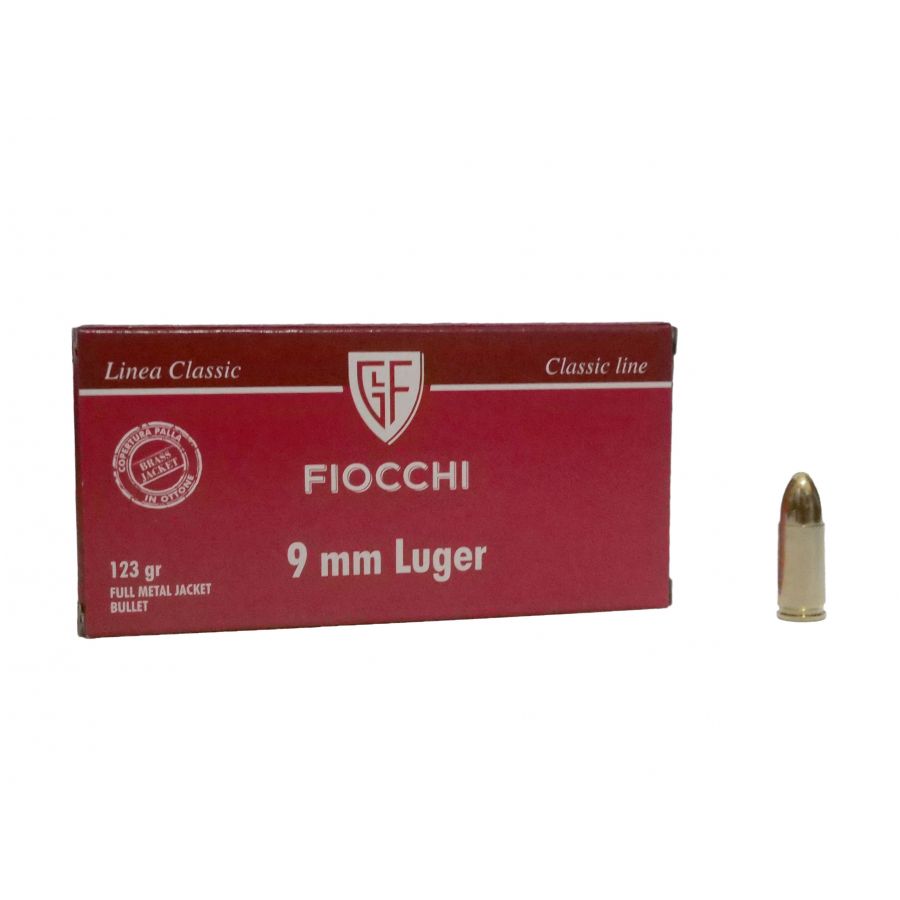 Amunicja Fiocchi 9 mm Luger 7,97 g/123 gr FMJ 1/1