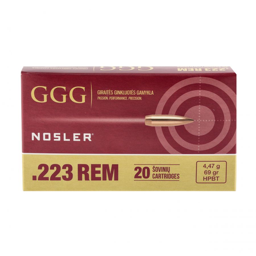 Amunicja GGG kal .223 Rem 69 gr/4,47 g Nosler HPBT 4/4