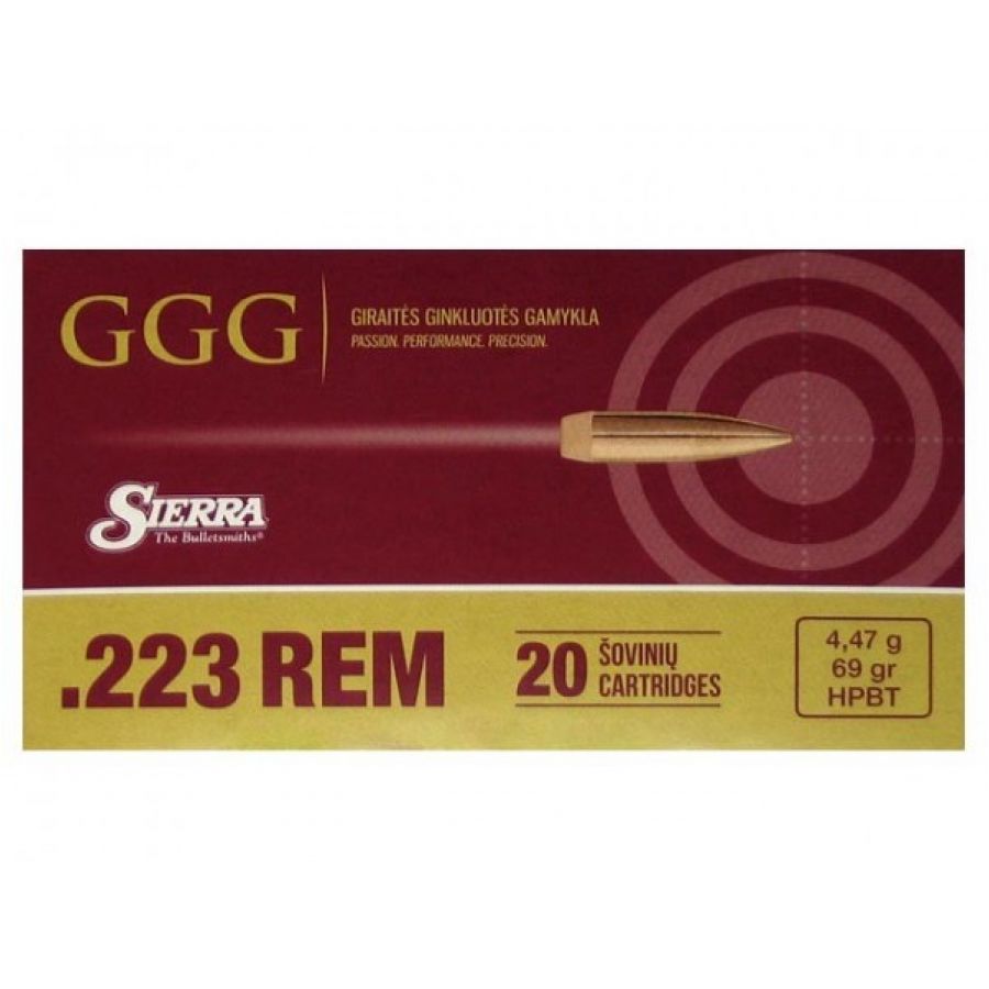 Amunicja GGG kal .223 Rem 69 gr/4,47 g Sierra HPBT 1/1