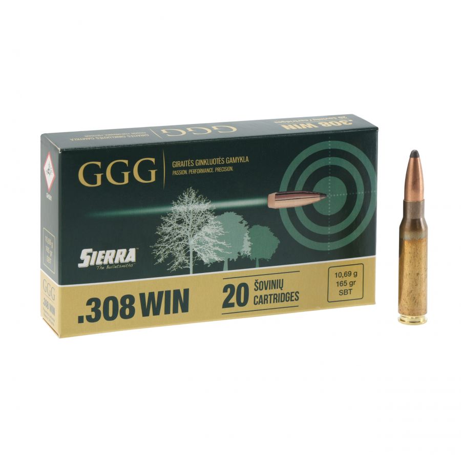 Amunicja GGG kal .308 Win 165gr/10,69g Sierra SBT 1/4