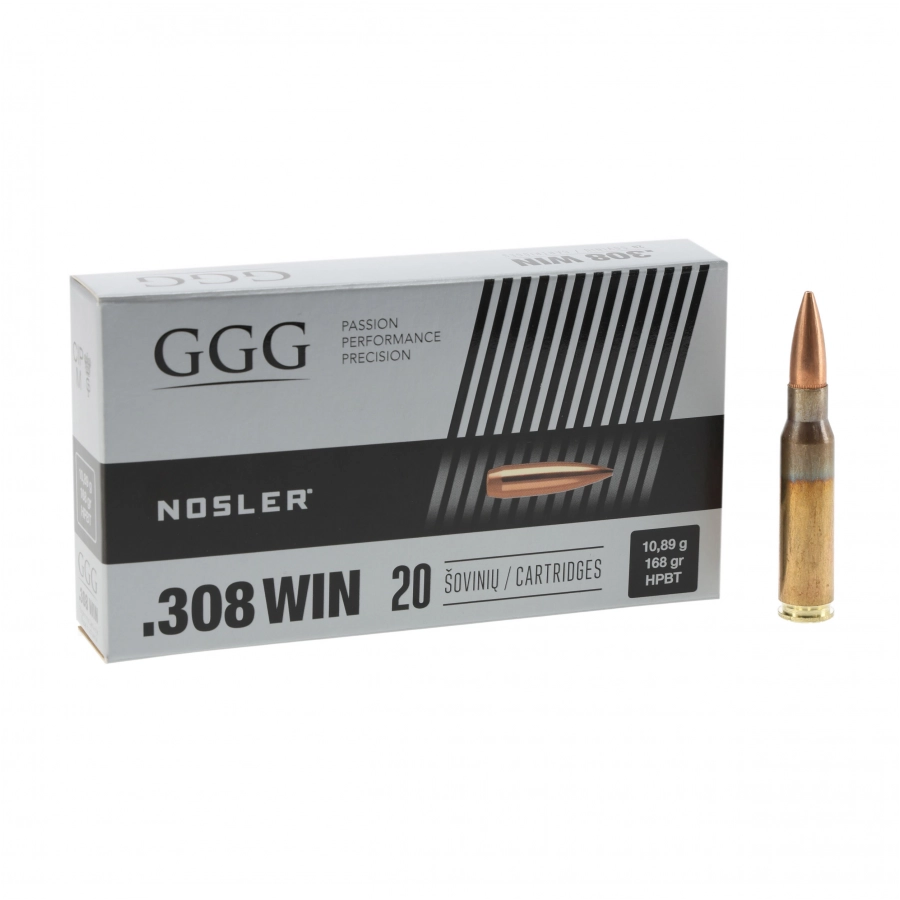 Amunicja GGG kal .308 Win 168 gr Nosler HPBT 1/5