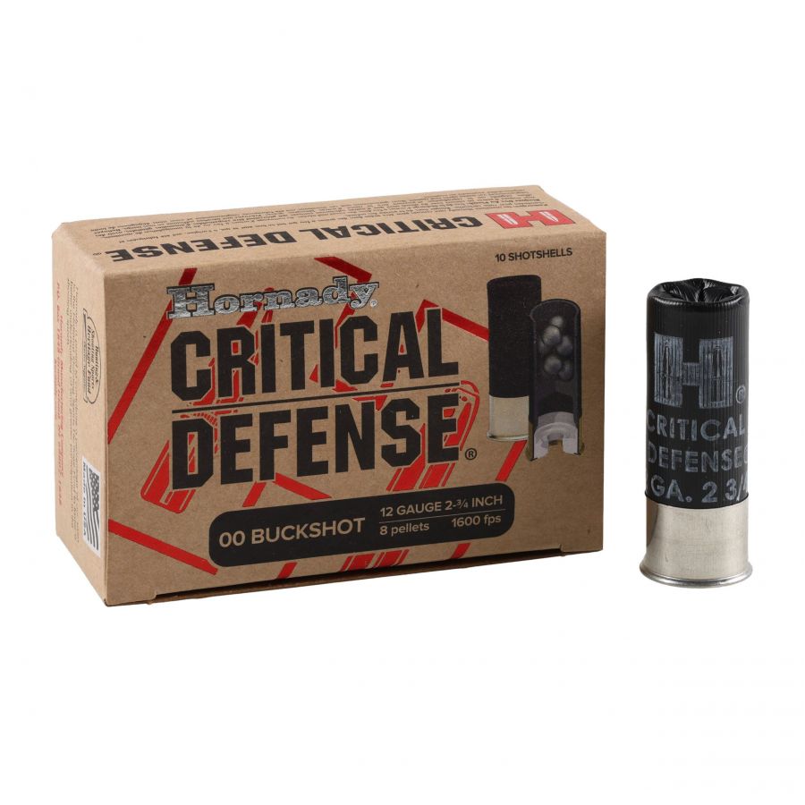 Amunicja Hornady kal. 12/70 Buckshot Critical Defense loftka SG 1/4