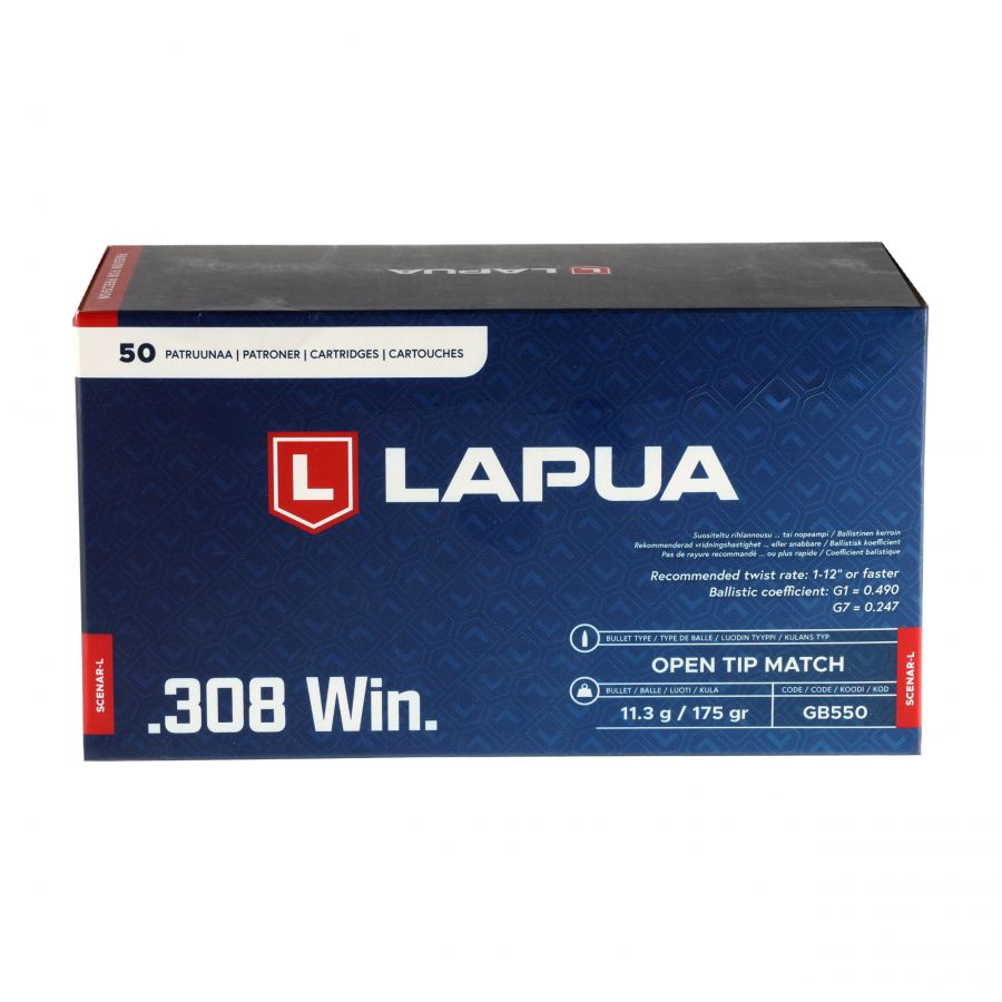 Amunicja LAPUA  .308 Scenar L 11,3g/175gr OTM 4/4