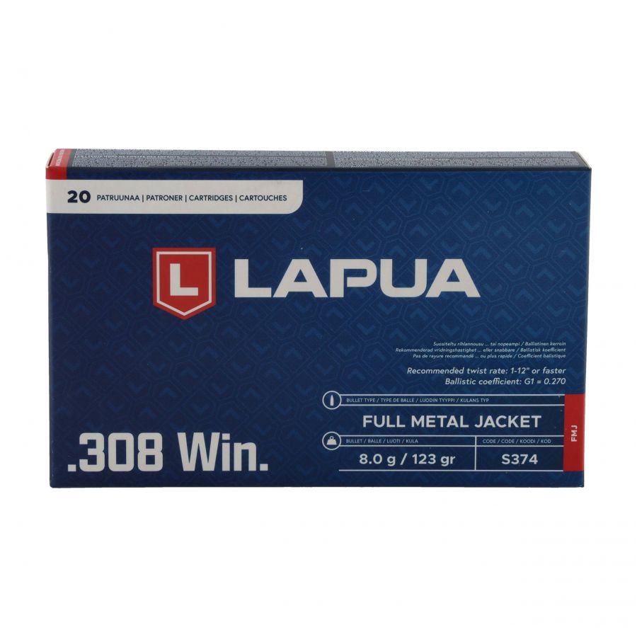 Amunicja LAPUA .308 Win FMJ 8g/123gr 4/4