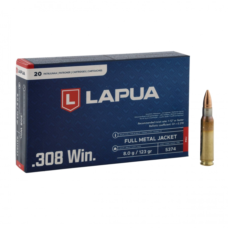 Amunicja LAPUA .308 Win FMJ 8g/123gr 1/4