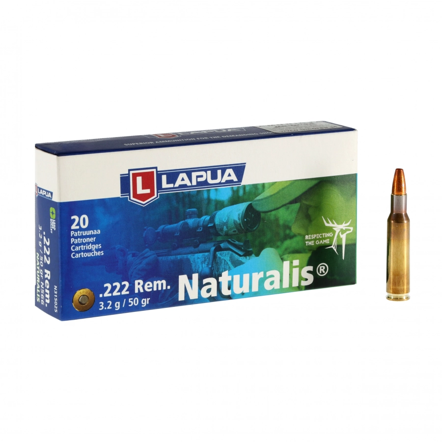Amunicja LAPUA kal. 222 Rem. 3,2g/50gr Naturalis 1/4