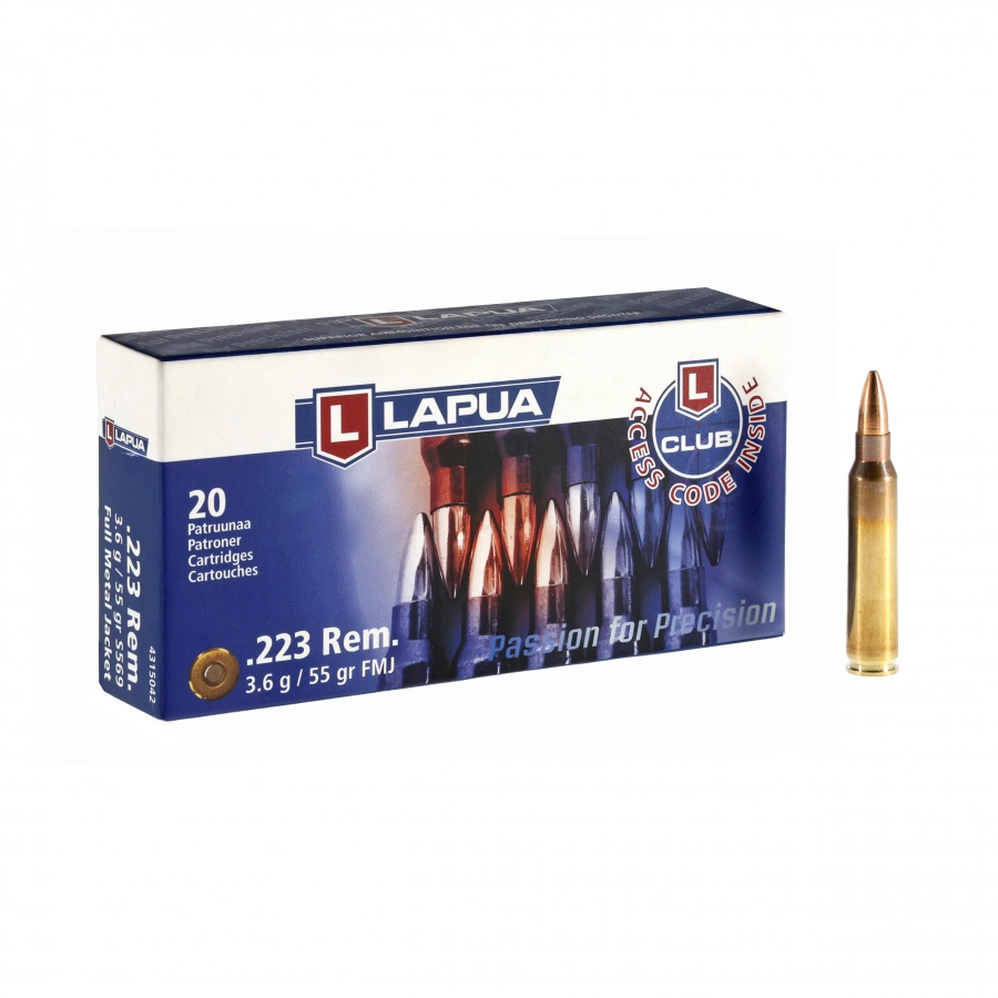 Amunicja LAPUA kal. 223 Rem. FMJ 3,6g/55gr 1/4