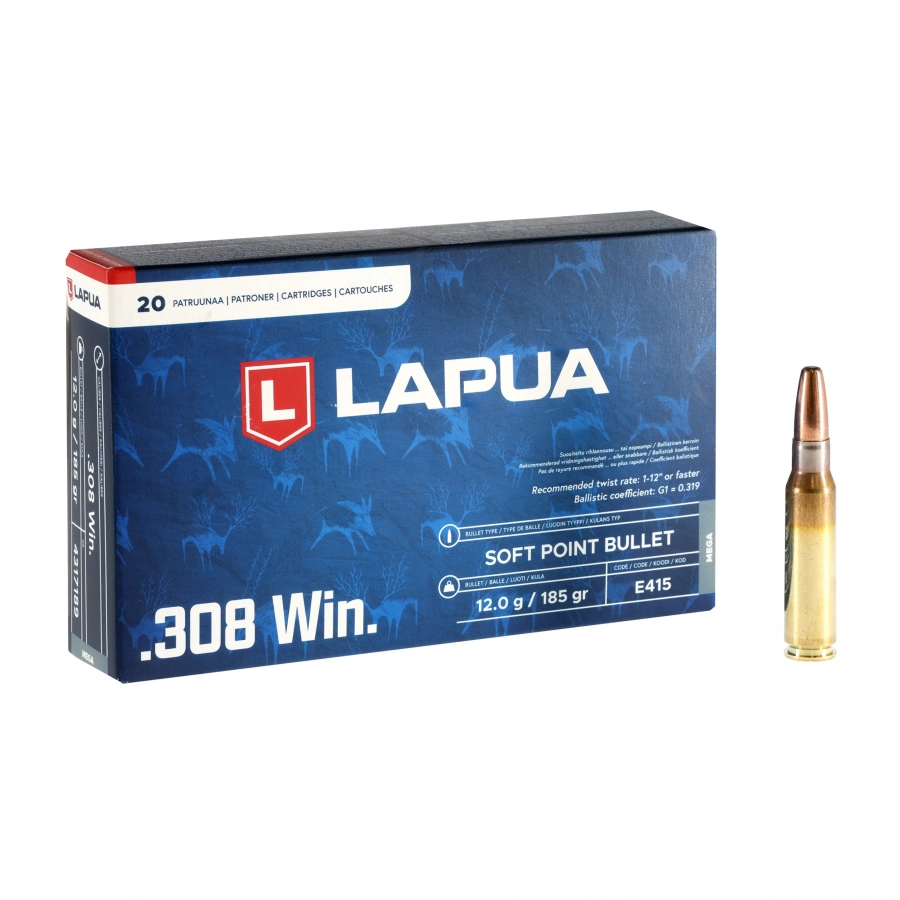 Amunicja LAPUA kal. 308 Win. MEGA 12g/185gr SP 1/4