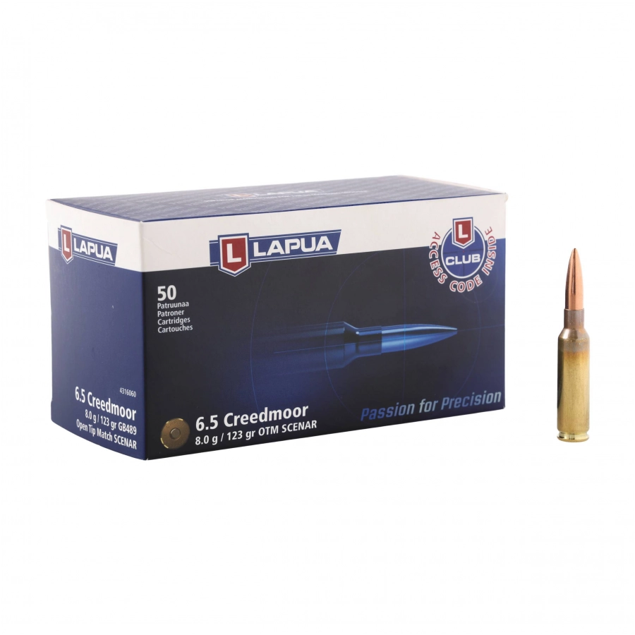 Amunicja LAPUA kal. 6,5 Creedmoor SCENAR 8g Open tip match 1/4