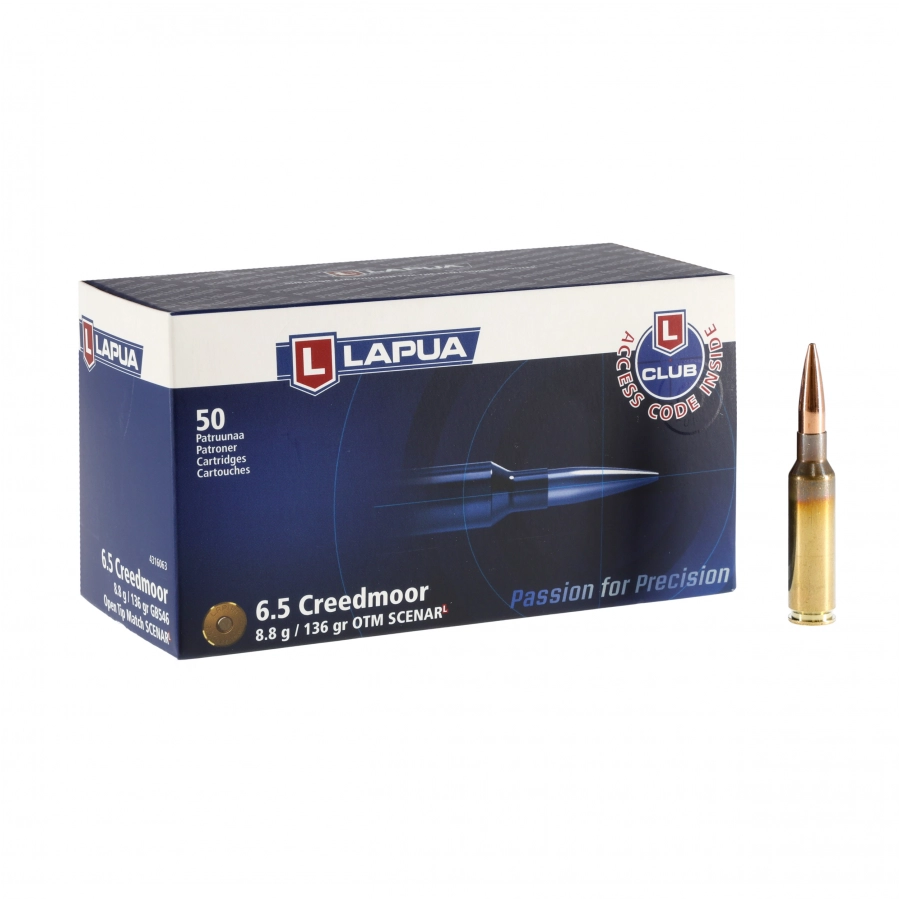 Amunicja LAPUA kal. 6,5 Creedmoor SCENAR L 8,8 g / 136 gr 50 szt. 1/4