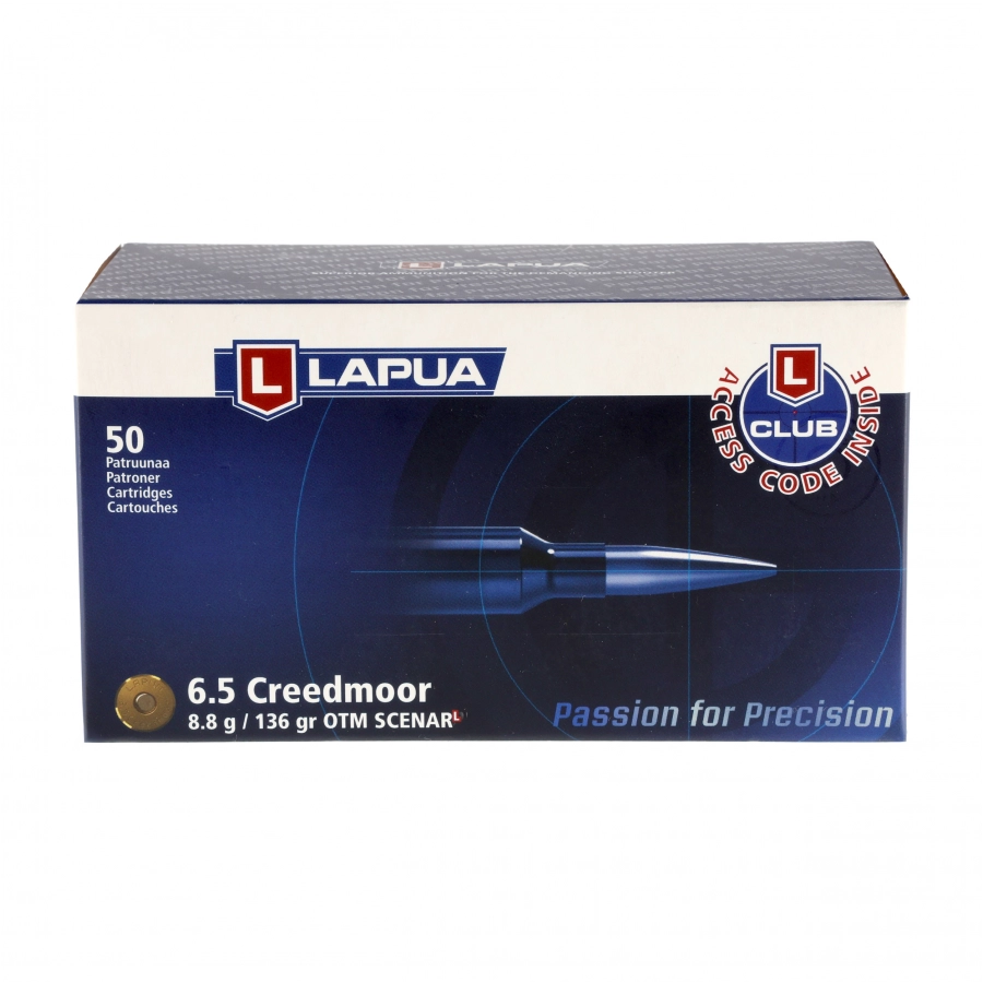 Amunicja LAPUA kal. 6,5 Creedmoor SCENAR L 8,8 g / 136 gr 50 szt. 4/4