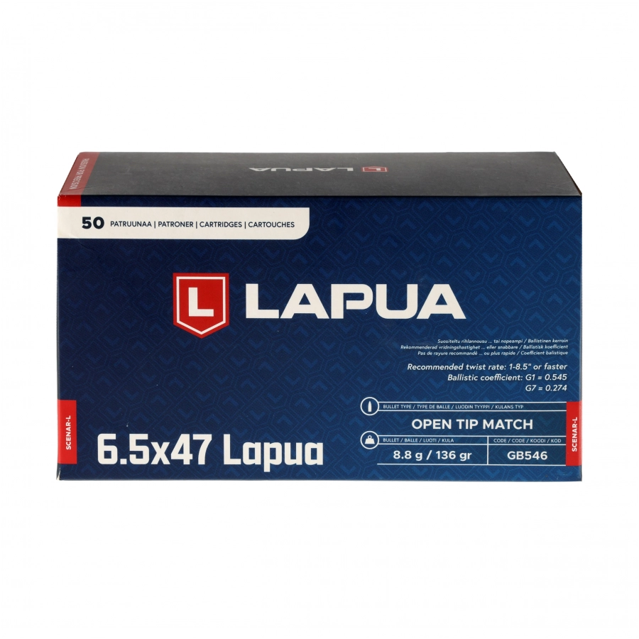Amunicja LAPUA kal. 6,5x47 Scenar L 8,8g/136gr OTM 4/4