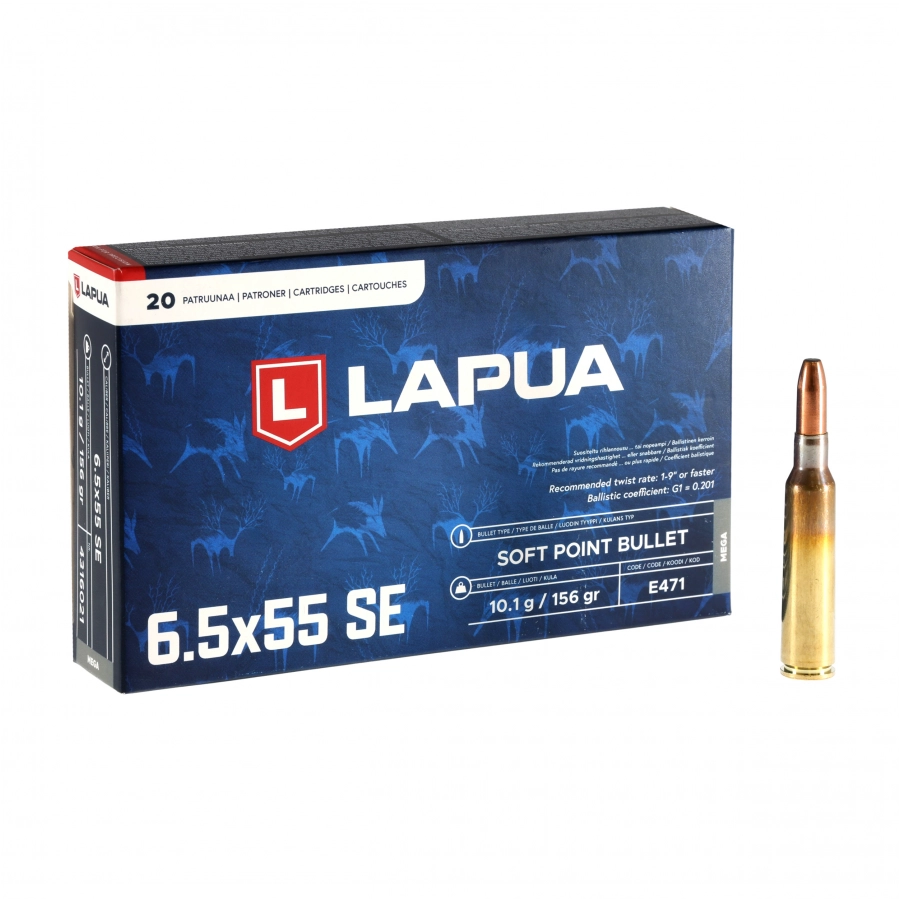 Amunicja LAPUA kal. 6,5x55 SE MEGA SP 10,1 g/156 gr 1/4
