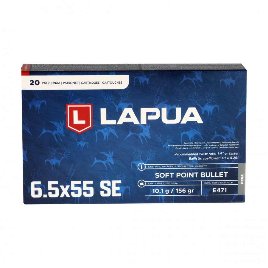 Amunicja LAPUA kal. 6,5x55 SE MEGA SP 10,1 g/156 gr 4/4