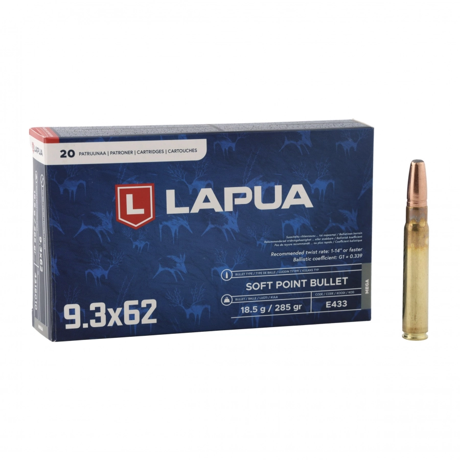 Amunicja LAPUA kal. 9,3x62 MEGA 18,5g/285gr SP 1/4