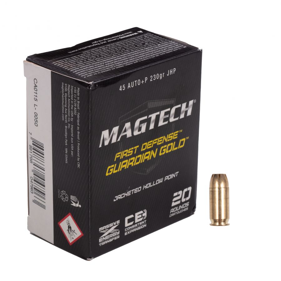 Amunicja Magtech kal.45+P JHP 230 gr Guardian Gold 1/2