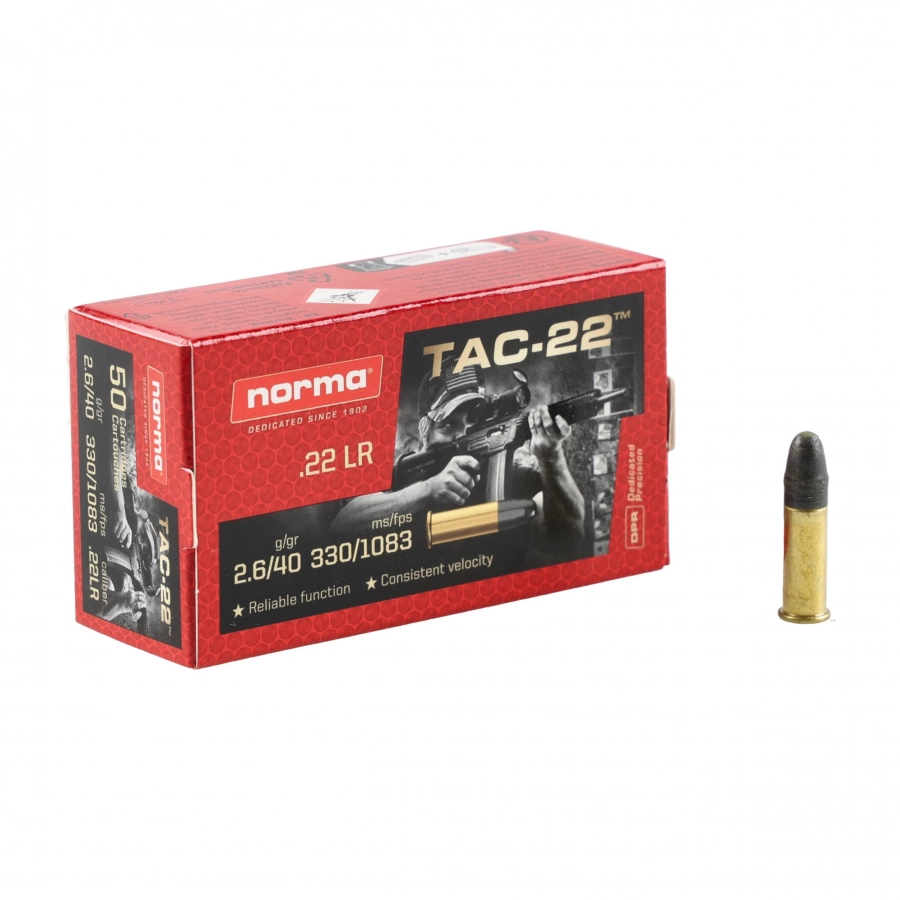 Amunicja Norma .22 LR TAC-22 2,6g/40gr 1/4