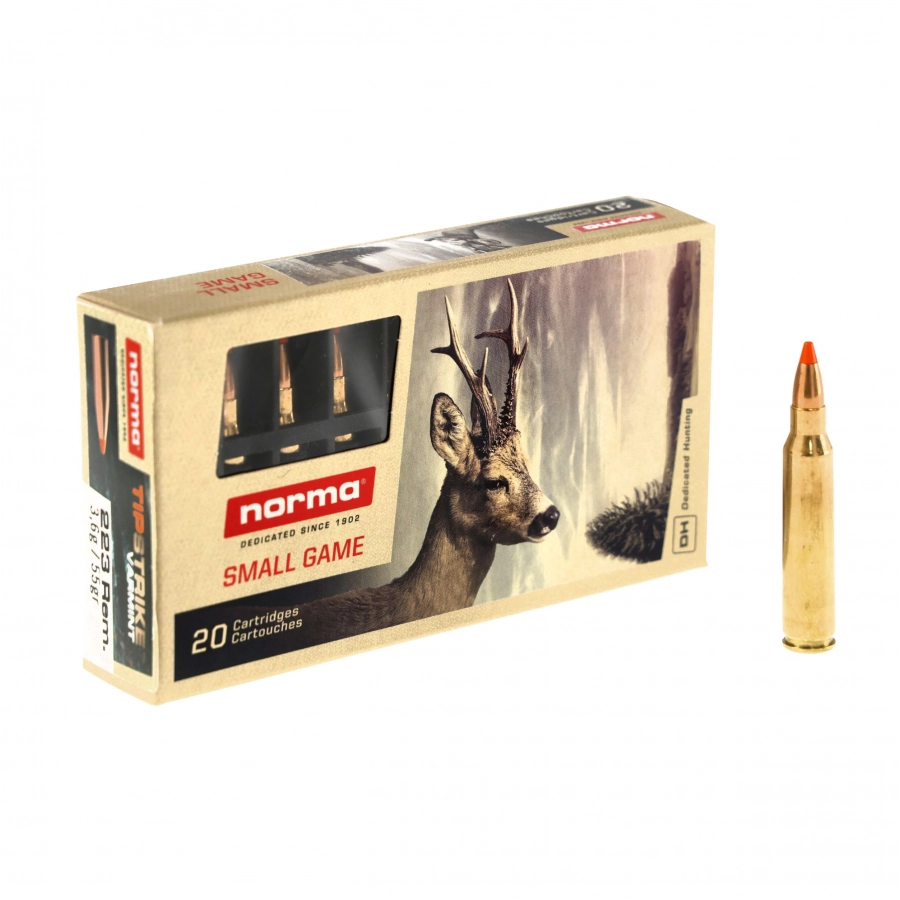Amunicja Norma kal. 223 Rem. TipStrike VAR 3,6g / 54 gr 1/4