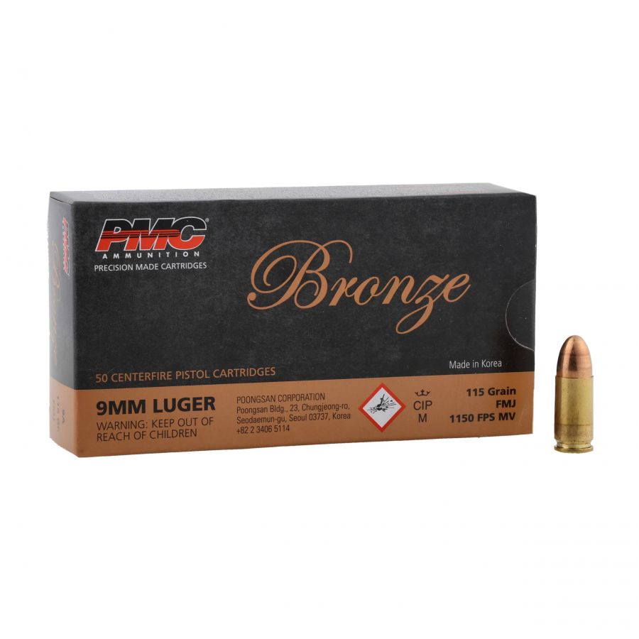 Amunicja PMC 9mm Luger 7,5 g/115 gr FMJ 1/4