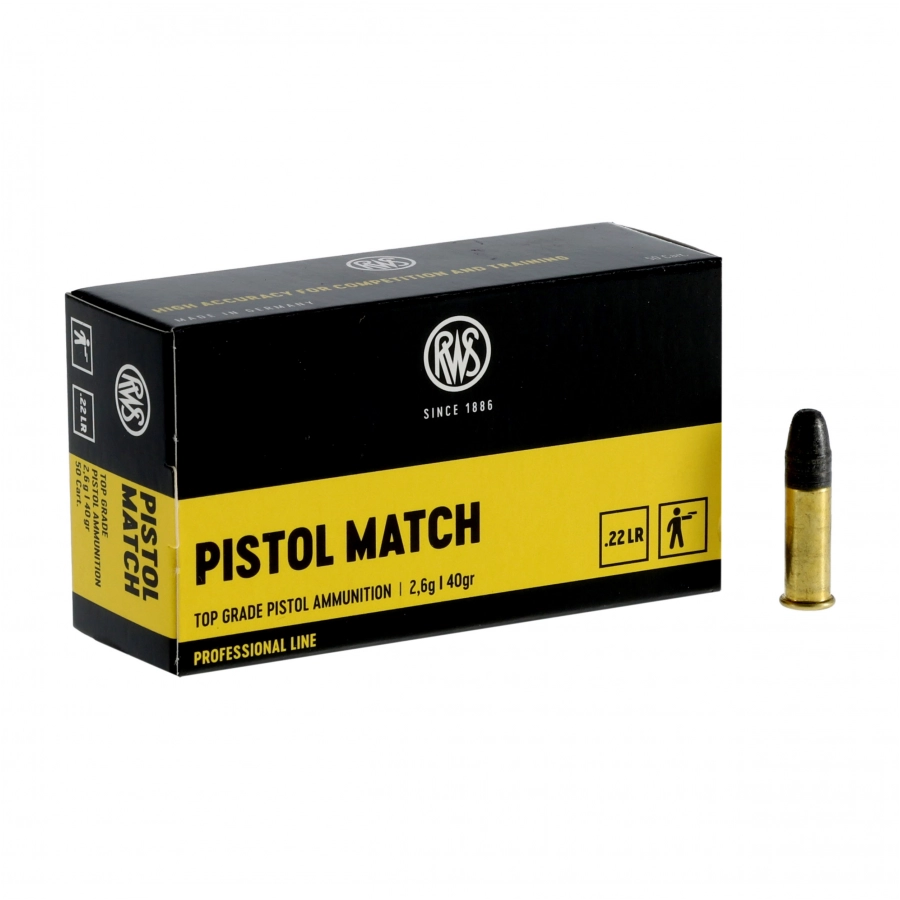 Amunicja RWS kal. .22lr Pistol Match 2,6g/40gr 1/4