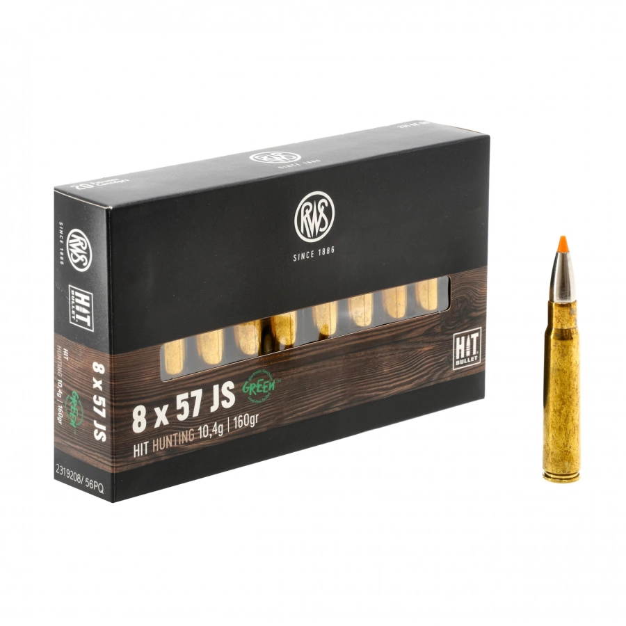 Amunicja RWS kal.8x57 JS HIT 10,4g / 160 gr 1/4