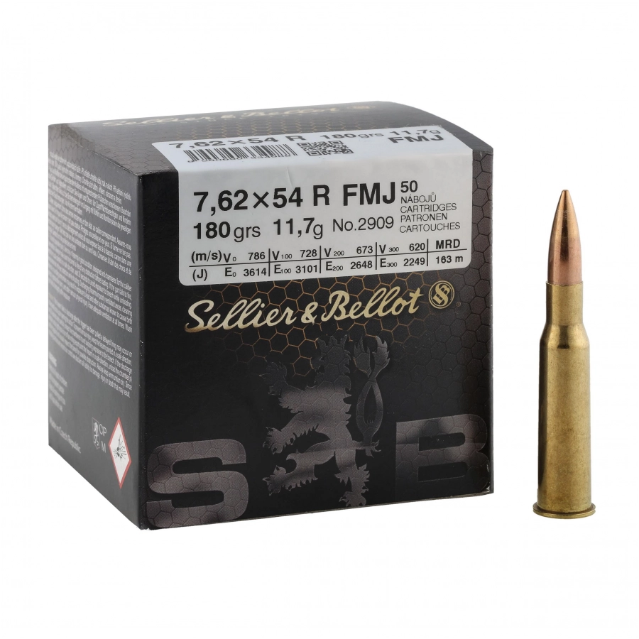 Amunicja Sellier&Bellot kal. 7,62x54 R 11,7g/180grs FMJ 1/4