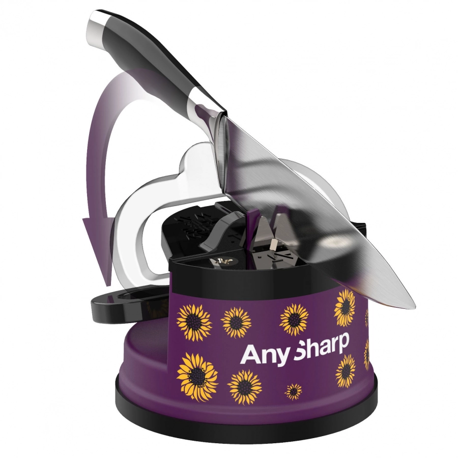 AnySharp classic purple sharpener in sunflowers 2/4