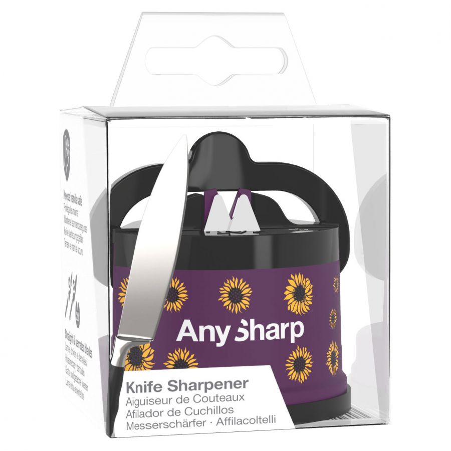 AnySharp classic purple sharpener in sunflowers 4/4