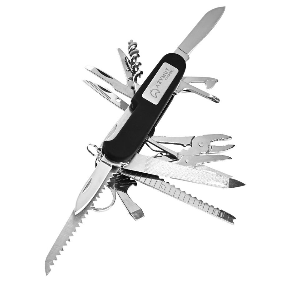 Azimuth Tatron black pocket knife with holster 1/8