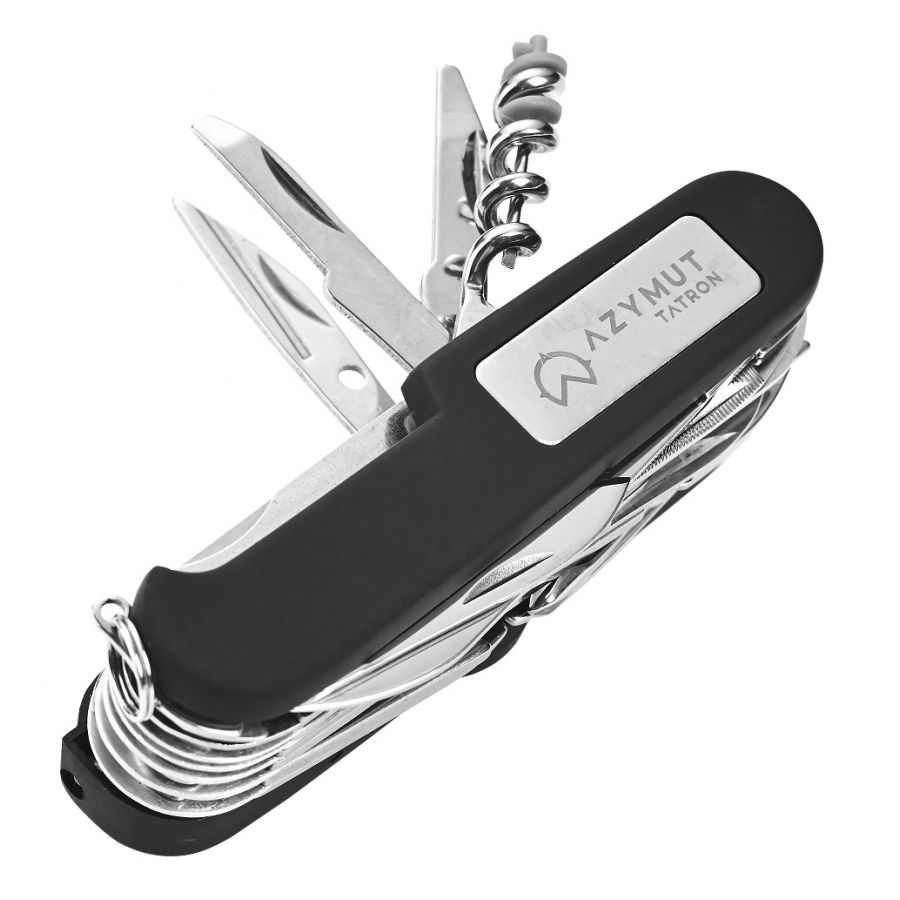Azimuth Tatron black pocket knife with holster 3/8