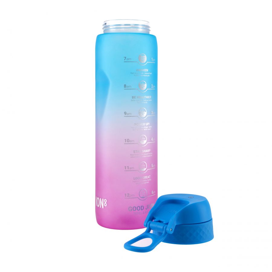 Bidon sportowy ION8 1000 ml Motivator niebiesko-różowy 4/4