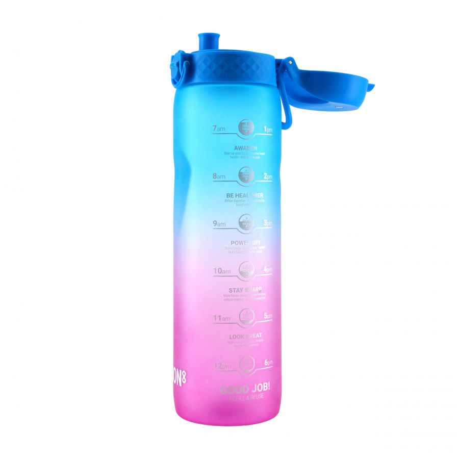 Bidon sportowy ION8 1000 ml Motivator niebiesko-różowy 3/4