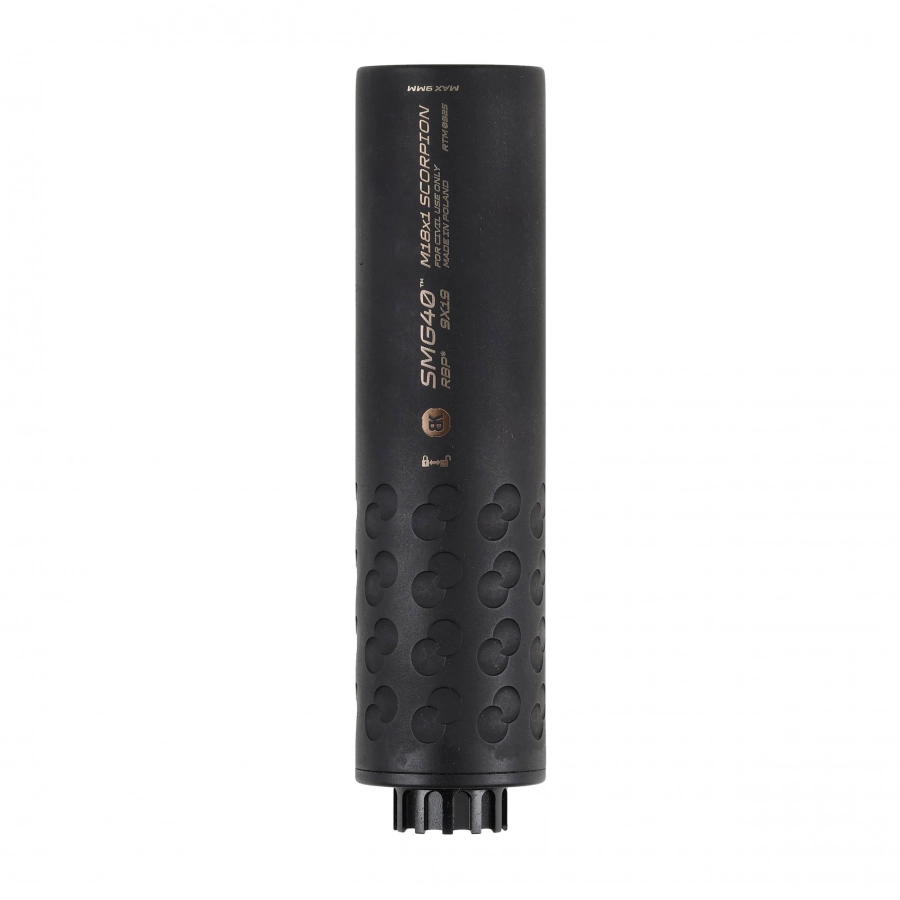 BK Precise SMG 9x19 M18x1 Scorpion black muffler 1/5