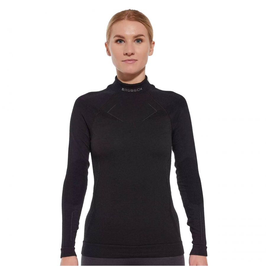 Bluza damska Brubeck Extreme Merino czarna 1/4