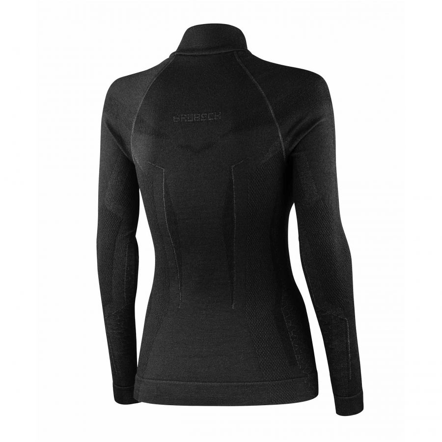 Bluza damska Brubeck Extreme Merino z suwakiem czarna 4/4