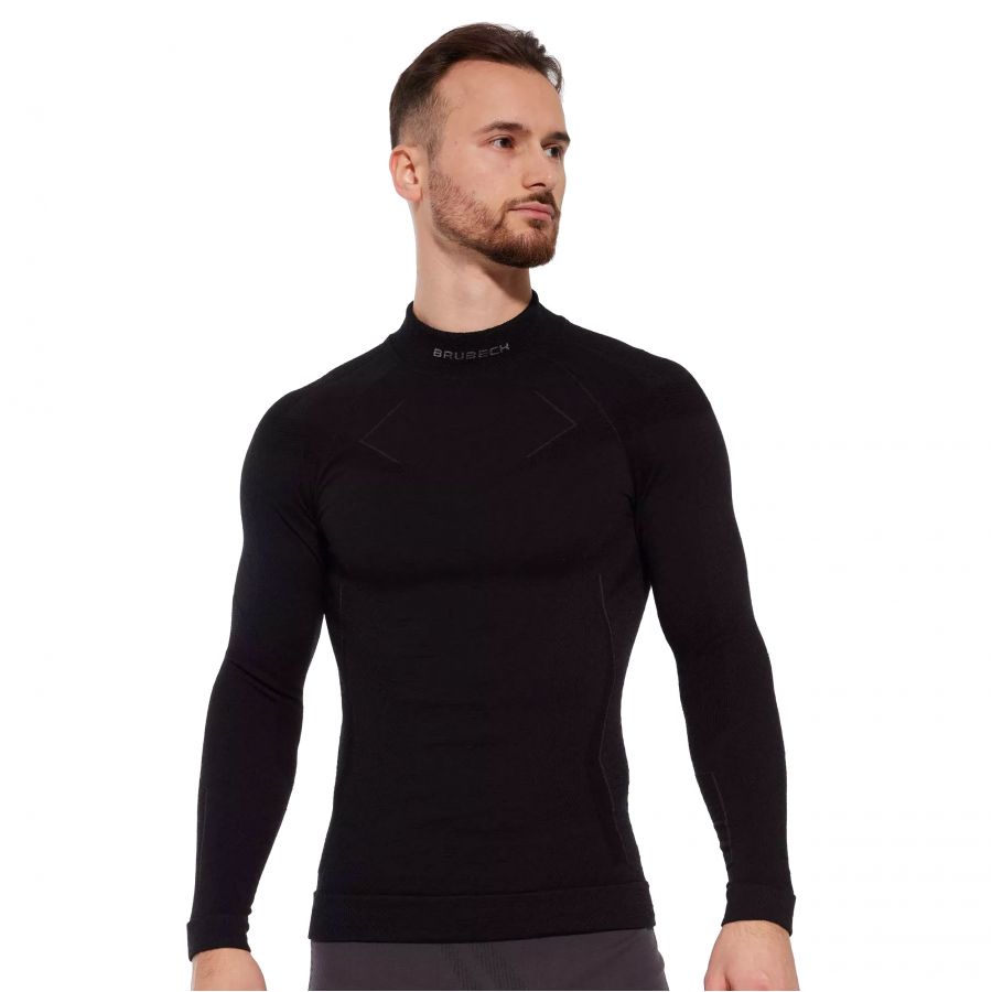 Bluza męska Brubeck Extreme Merino czarna 1/4