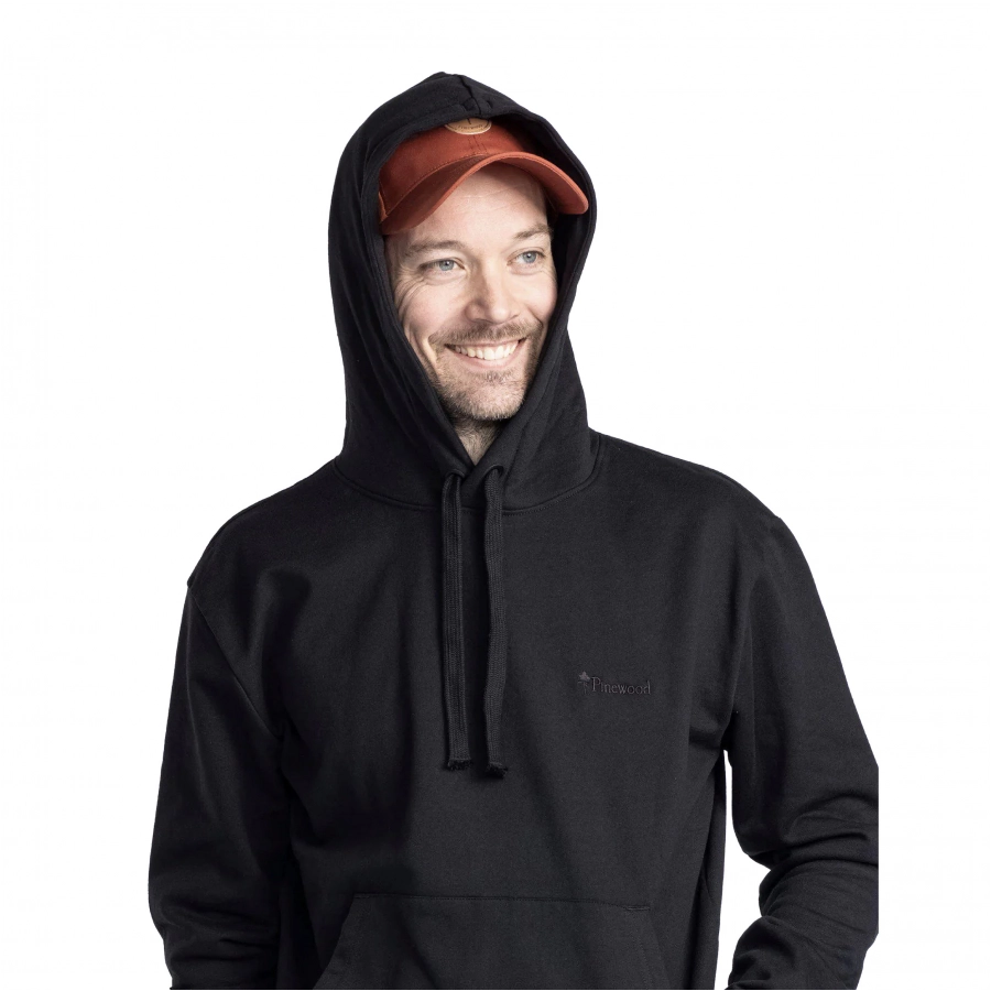 Bluza męska myśliwska Pinewood Logo Hoodie czarna 3/4