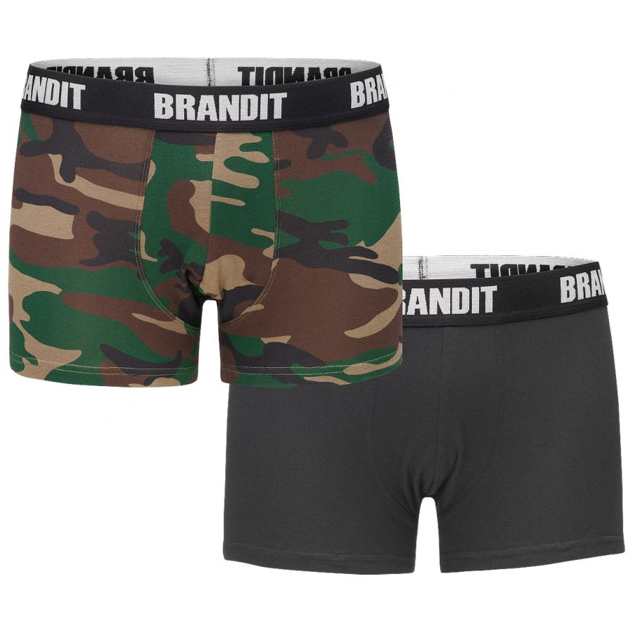 Brandit Logo 2 men's boxer shorts camouflage/black 1/4