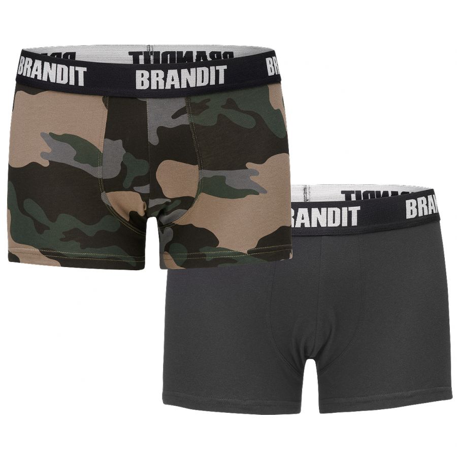 Brandit Logo 2 men's boxer shorts dark camouflage 1/4