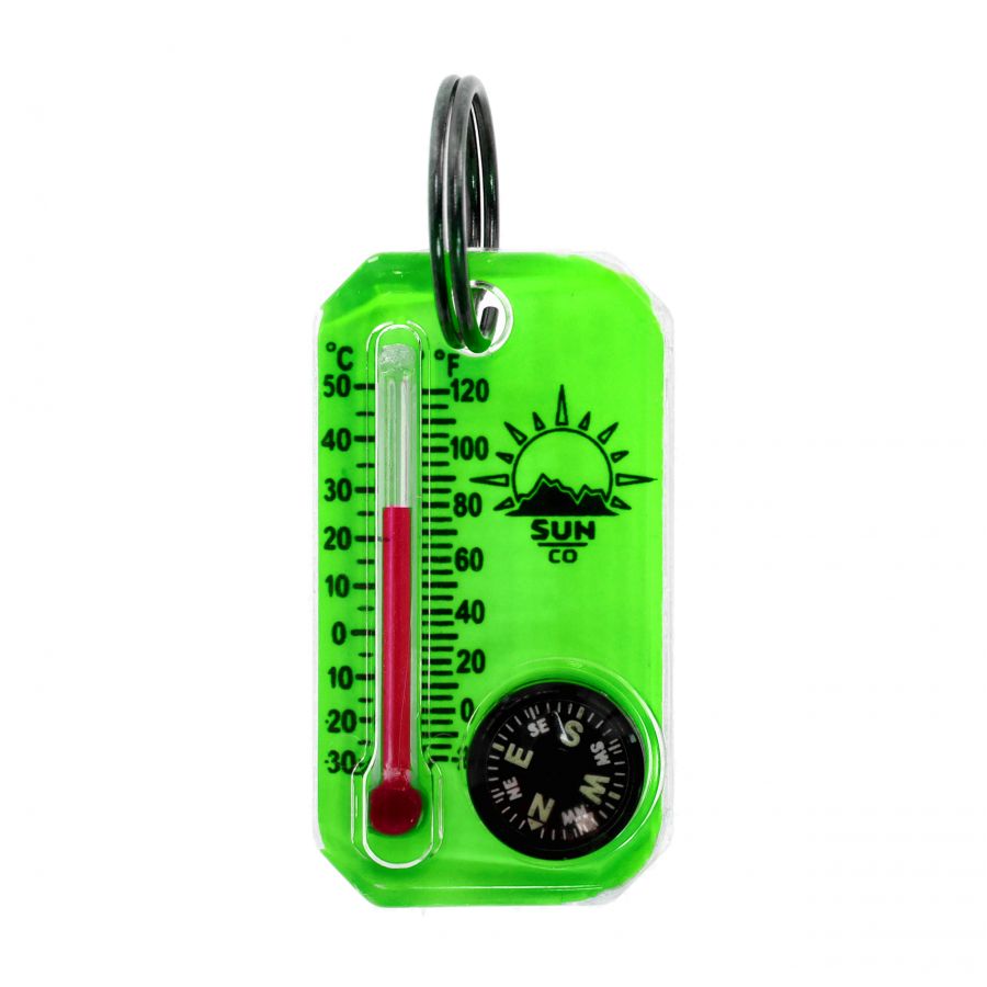 Brelok z termometrem i kompasem Sun Co. Therm-O-Compass Neon zielony 2/3