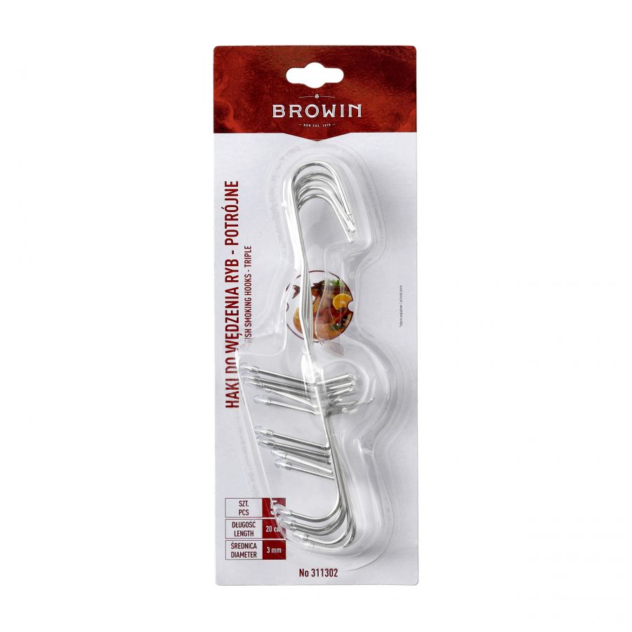 Browin fish smoking hooks triple 5 pieces 2/4